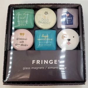 FRINGE GLASS MAGNETS - "GRAPHIC DOG"